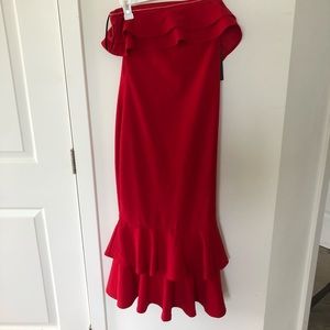 Lulus red tube ruffle dress